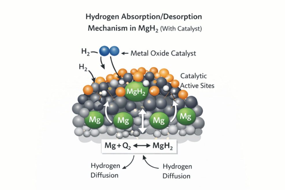 Catalytic Enhancement of Hydrogen Storage in MgH₂ Using Metal