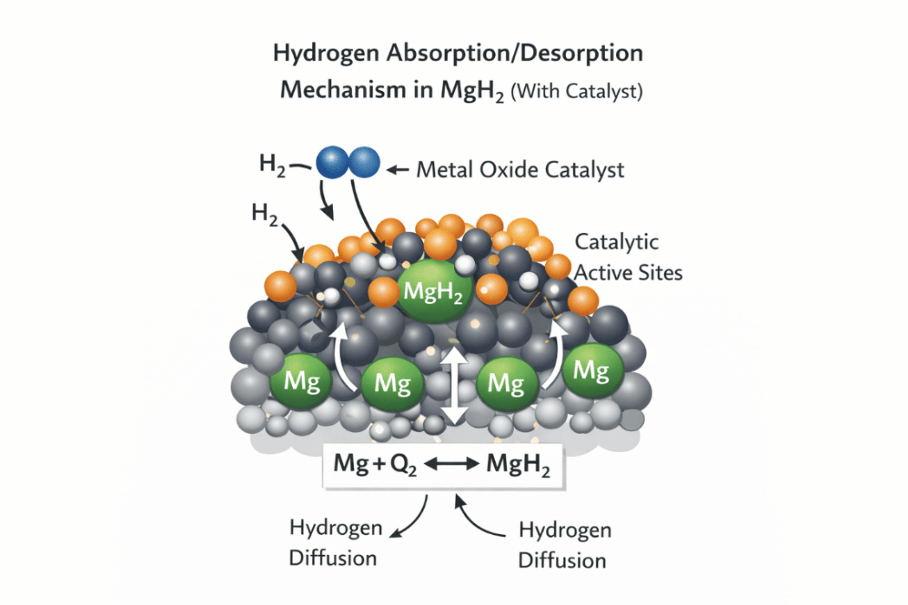 Catalytic Enhancement of Hydrogen Storage in MgH₂ Using Metal
